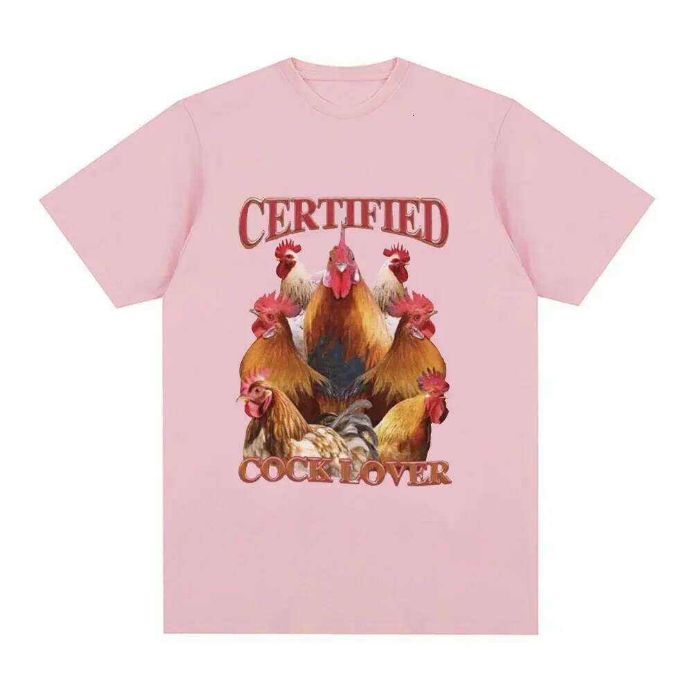 Certified Lover Funny Chicken Meme Women's Casual Short-sleeved T-shirt Streetwear Fashion Graphic Y2K C260207