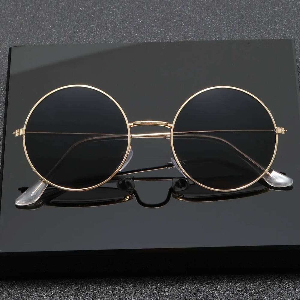 Retro Men Punk Style Sunglasses Colorful Round Metal Frame Sun Glasses Women Fashion Eyeglass UV400 Driver Eyeglasses Y260207