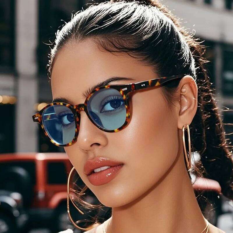 Fashion Vintage Round Sunglasses Man Women Fishing Driving Luxury Sun Glasses Anti-Glare Retro Beach Shades UV400 Eyewear Y260207