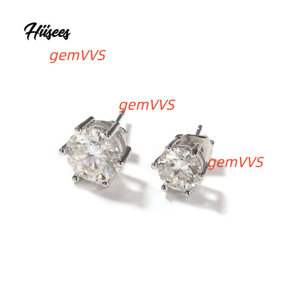 Wholesale S925 Sterling Silver Moissanite Earring Gold Plated Diamond Studs Earrings Jewelry For Women Men
