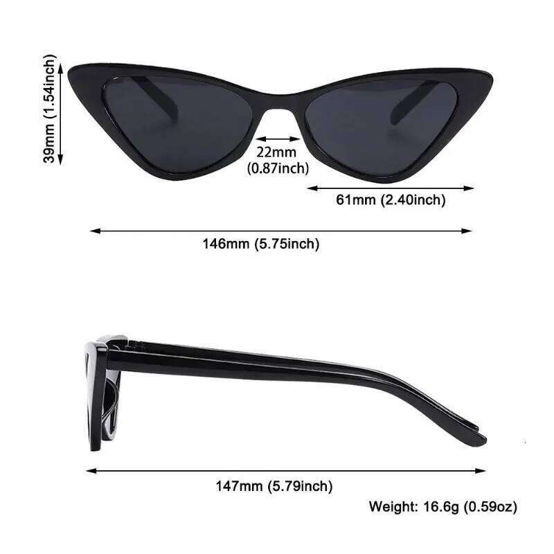 Vintage Cat Eye for Women Small Frame Retro Sunglasses UV400 Protection Eyewear Fashion Trendy Streetwear Accessories Y260207