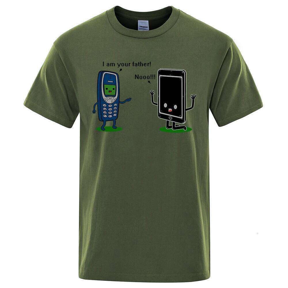 I'm your father Funny phone T-Shirts Men Women Casual Short Sleeve Crewneck Breathable Tops Cotton Summer Hip Hop Tee Clothing C260207