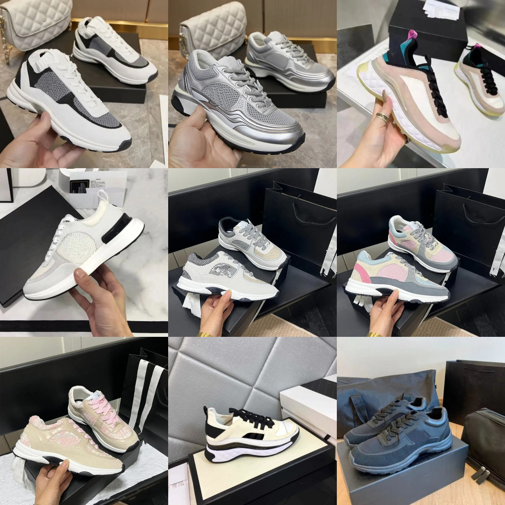 Designer CC Logo Luxury Casual Shoes Trainers Coquette Chan Runners Shoes Out Of Office Men Women Black White Pink Red Grey Blue Silver Fashion Brand Outdoor Sneakera
