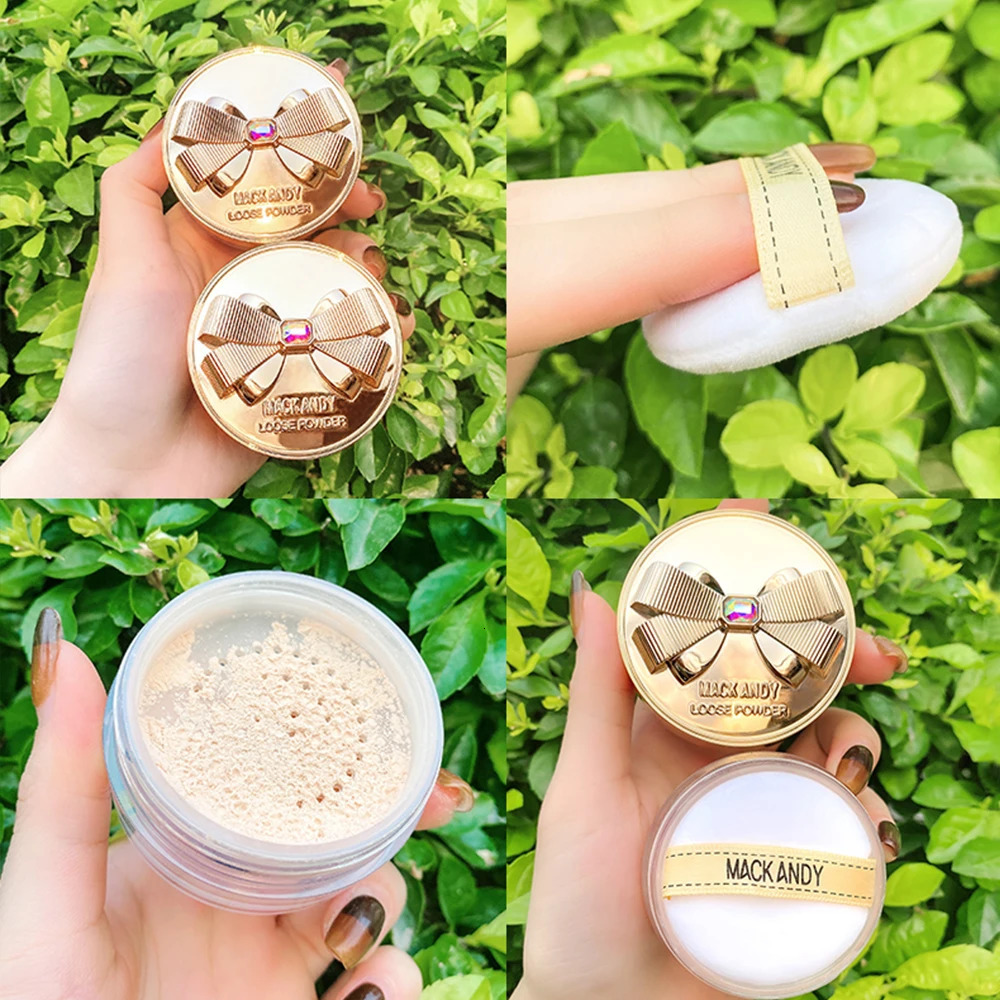 MACKANDY Air Cushion Setting Powder Oil Control Waterproof Long-lasting Concealer Smooth Loose Powder Facial Makeup Cosmetics 260126
