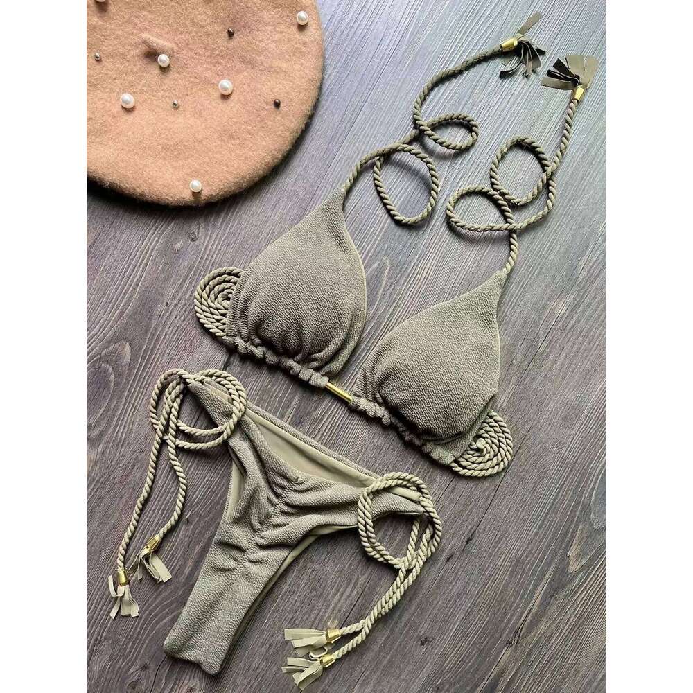2024 Sexy Strap Bikini Women suit, 2 Piece Set Swimsuit, Brazilian Swimsuit Triangle, Push-up C260207