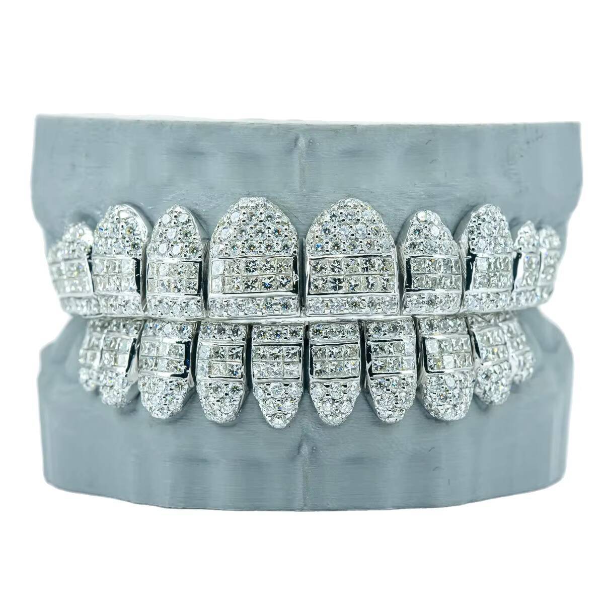 Cool Teeth Grillz Customized 10 Full Hip Hop Jewelry High-end Fine Unisex Womens Mens VVS Moissanite Diamond Grillz