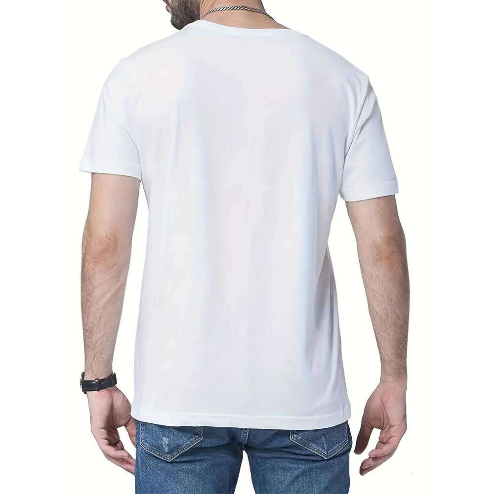 Men's Fashion Trend Round Neck T-shirt Versatile Short Sleeved Oversized T Shirt Breathable Moisture Wicking C260207