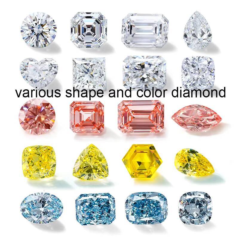 Factory Wholesale Radiant Cut 008-05ct White DEF VS Loose HPHT Lab Diamonds 23-46mm Jewelry Side Stone