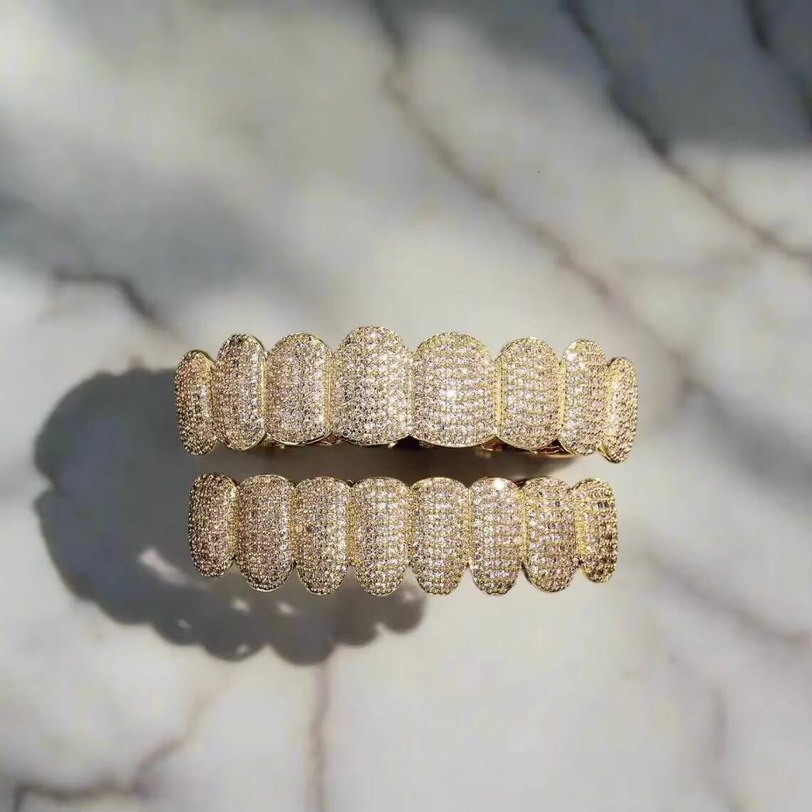 Best Selling Lab Grown Moissanite Rose Gold Gold Hip Hop Style Teeth Cap Dental Jewelry for Men Women Unisex