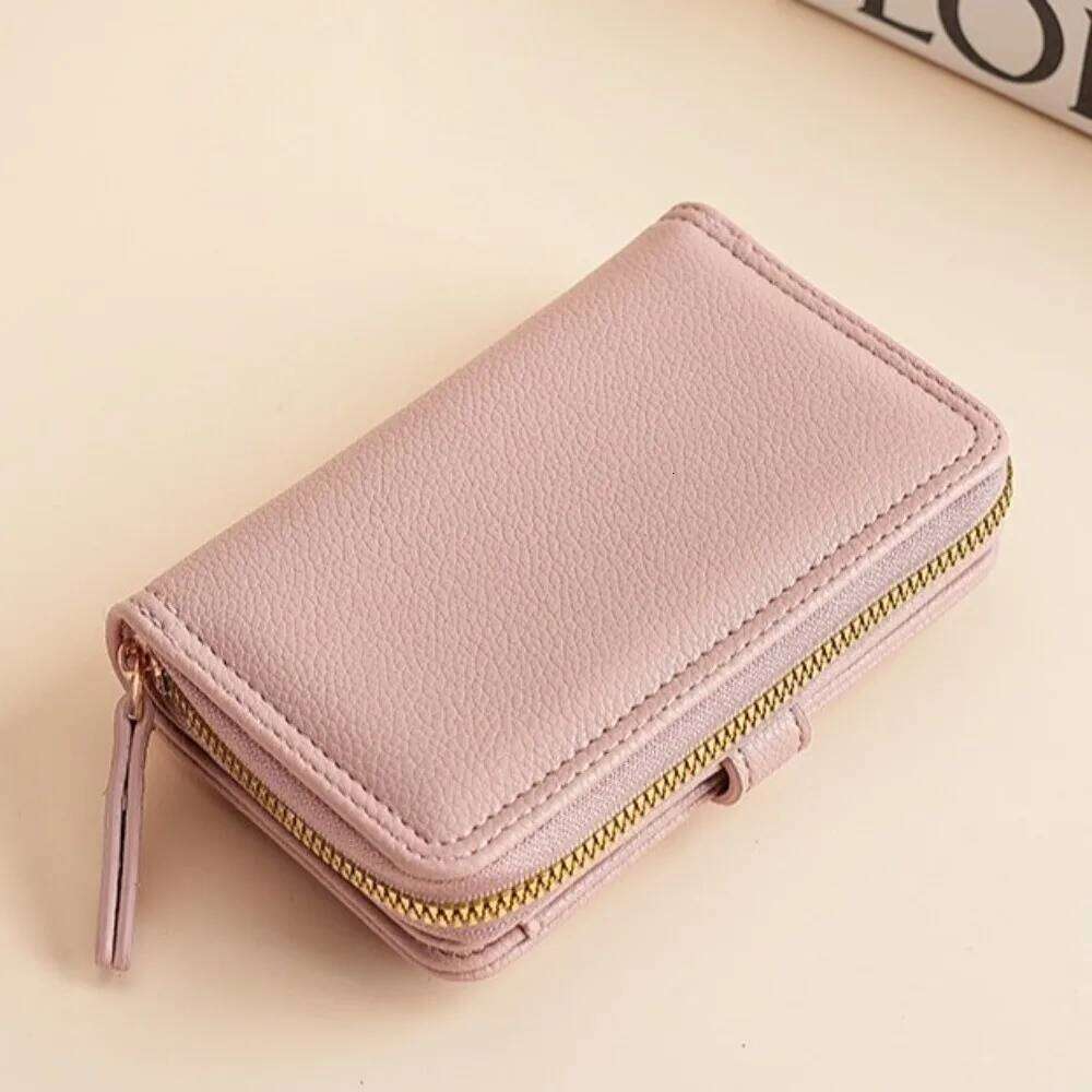 Fashion Large Capacity Women's Wallet PU Leather Zipper Coin Purse Solid Color Card Holders Women Y260206