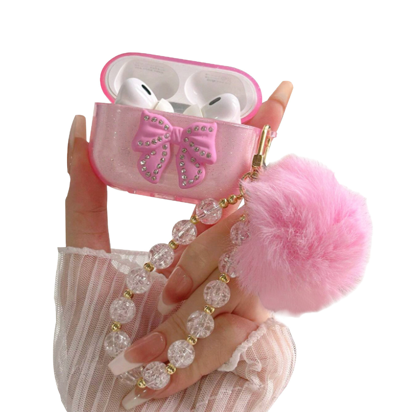 Diamond Bow Suitable for Apple AirPods 23 Generation Bluetooth Protective Case Anti-Scratch Earphone Shell