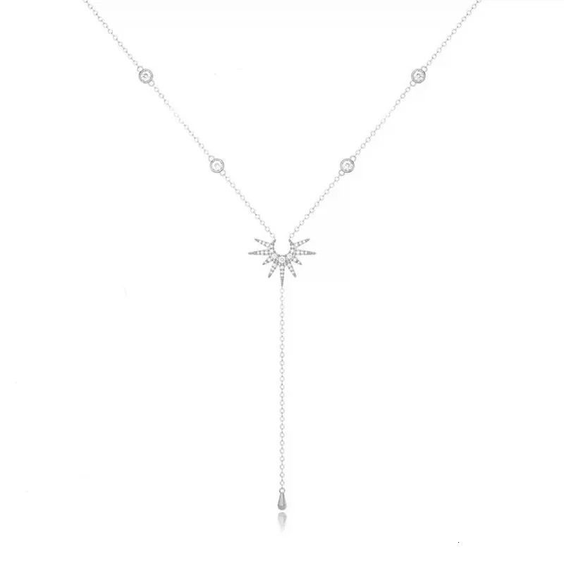 Unique Y-Shaped Cubic Zircon Necklace for Women Girls Fashion Long Tassel Dangle Choker Necklace Party Jewelry Gift 260124