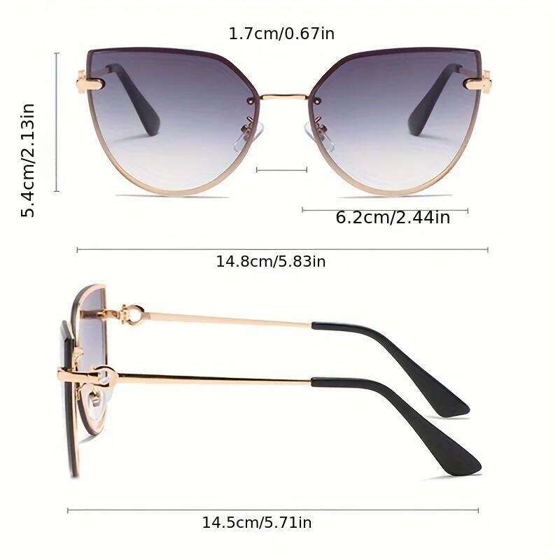 2pcs pack Large Frame Women Sunglasses Female Cat Eye Gradient Sun Glasses Outdoor UV Protection Designer Eyeglasses Y260207