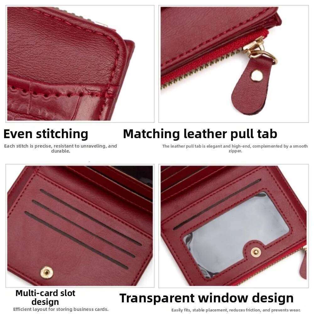 Fashion Multi-card Slots Women's Short Wallet Leather Crocodile Print Coin Purse Waterproof Solid Color Card Storage Bag Y260206