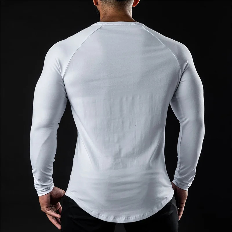 Men Compression Cotton T Shirt Fitness Long Sleeve Sport Tshirt Training Jogging Shirts Gym Sportswear Quick Dry Rashgard 260122