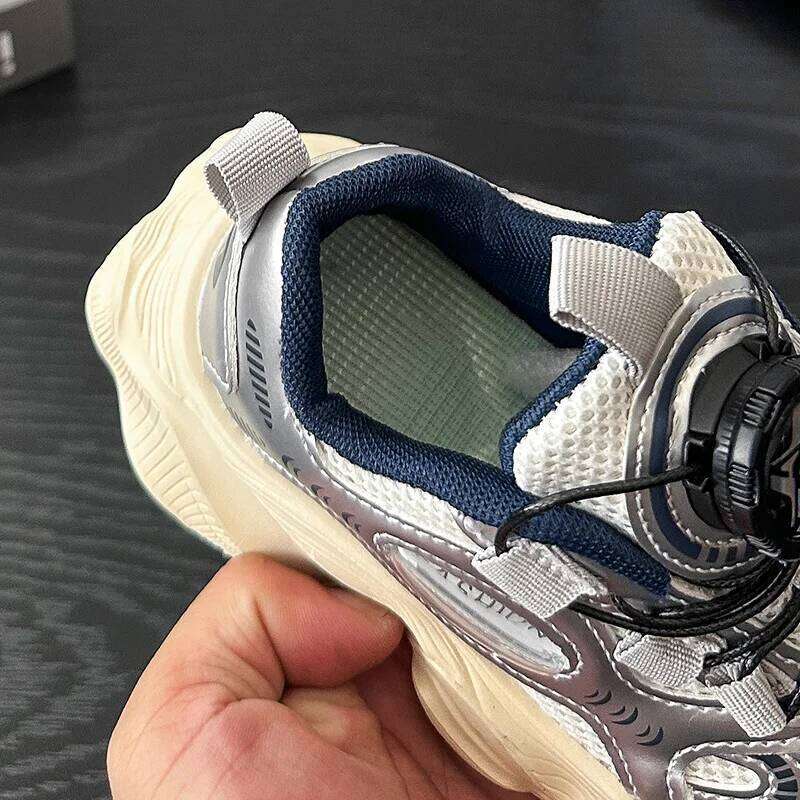 Children's Sneakers 3-18 Years Old Beige Breathable Boys and Girls Silver Hundred Non-slip Kids Casual Baby Shoes H260207