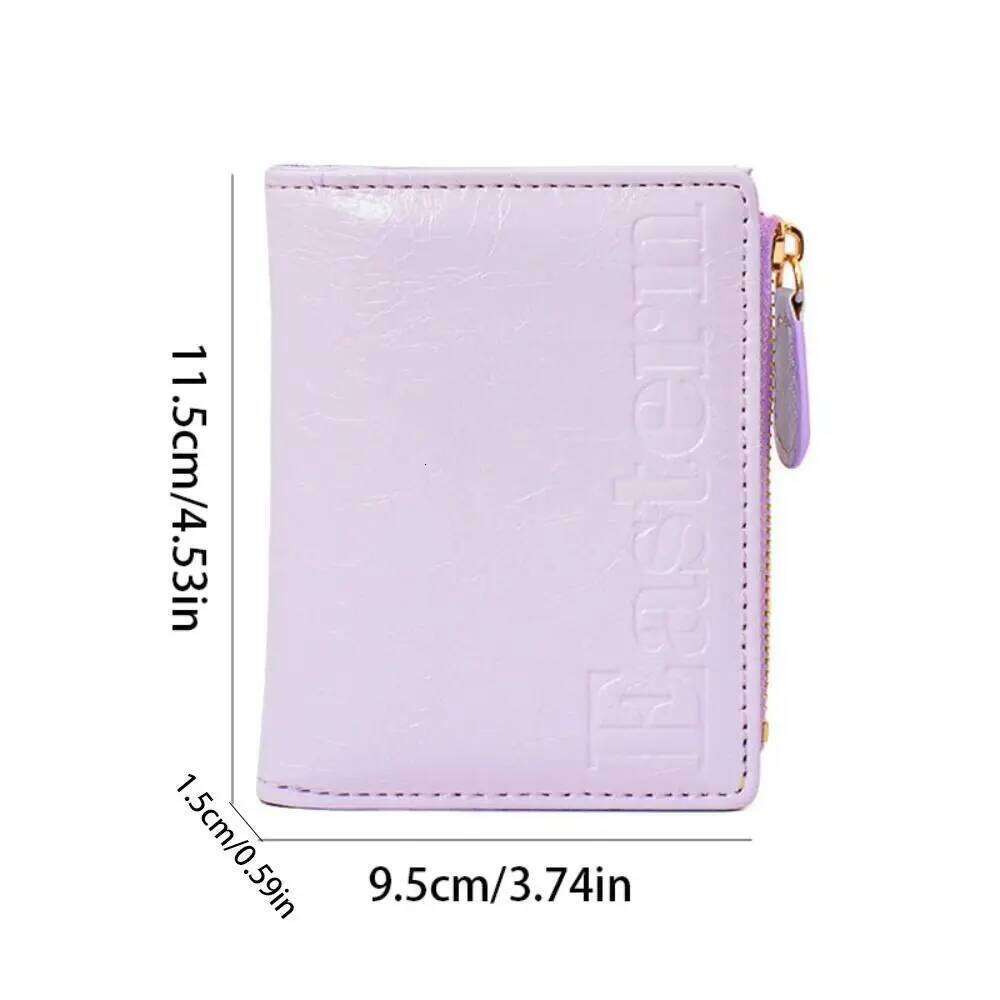 Korean Style Bifold Wallet Ultra Thin Short Clutch PU Leather Holder Multi-function Multi Slot Folding Card Bag Y260206