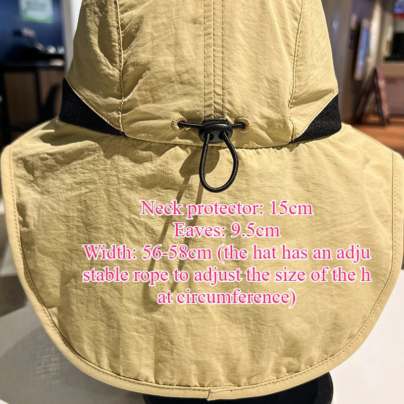 1pc Anti-UV Sun Protection Fisherman Outdoor Hat Thin Hiking Quick Drying Shawl Neck Protector Summer Waterproof Ride Unisex 260204