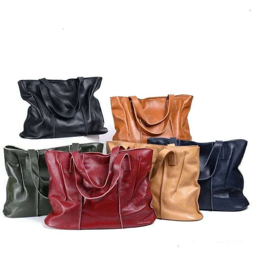 TAURUSCIAGA Women's Large Capacity Cowhide Handbag Female Retro Fashion Luxury Bags Ladies Real Natural Cow Leather Shoulder Bag For Lady