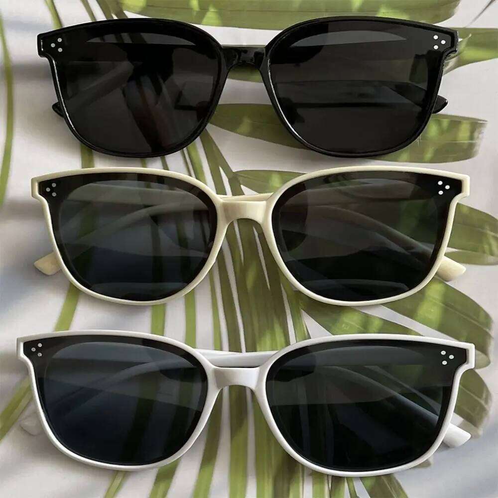 Trendy Unisex Square Frame Sunglasses Fashionable UV400 Protection Beach Sunshade Black Shades Perfect for Daily and Photography Y260207