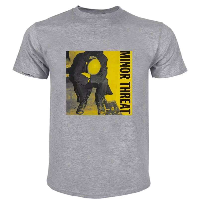 MINOR THREAT YELLOW women T- Shirt Black Comfortable T Shirt,Casual Short Sleeve TEE Mens Shirts Fashion Style Men Tee C260207