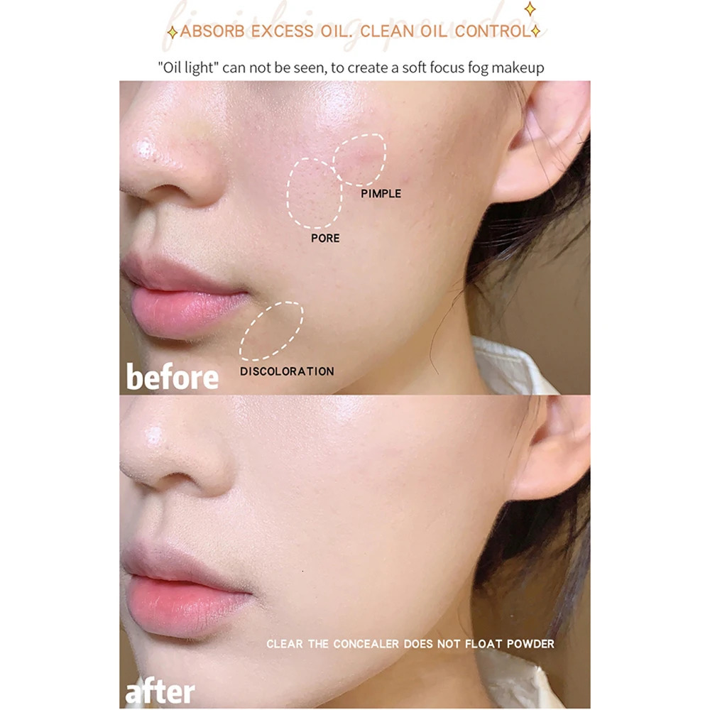 MACKANDY Air Cushion Setting Powder Oil Control Waterproof Long-lasting Concealer Smooth Loose Powder Facial Makeup Cosmetics 260126