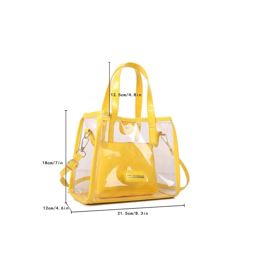 Trendy Stylish Mother-Law Tote For Beach, Waterproof Sandproof Transparent Women's Shoulder Bag C260207