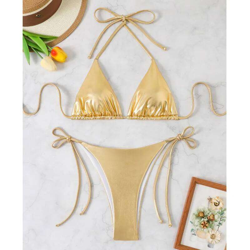 Sexy PU Bikinis Black Swimsuits Women's Swimwear Push Up Female Beach Swim Wear Bathing Suits Brazilian Bikini Set Pool Bather C260207