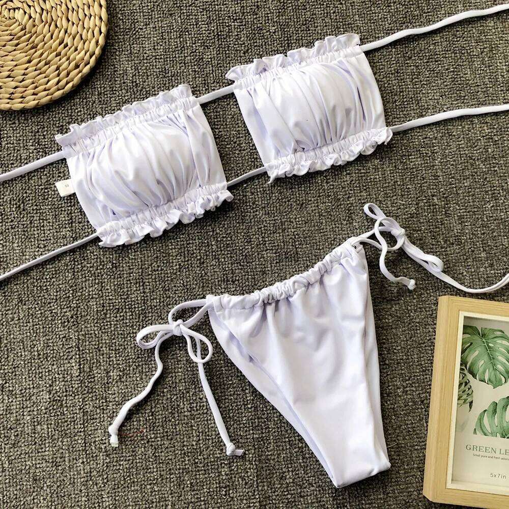Ruched Bikinis Sexy String Swimsuit Women Extrem Bikini Swimwear Bathing Suit Trend Beach Wear Mayo Tangas De Bain Femme C260207