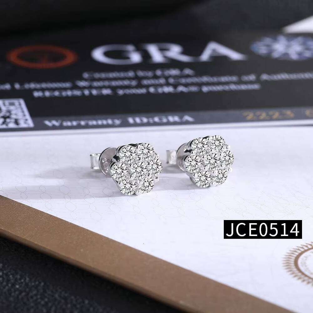 OUGEPHELI Moissanite Stud Earrings S925 925 Sterling Silver GRA VVS D Color Fashion Fine Jewelry For Women Lady