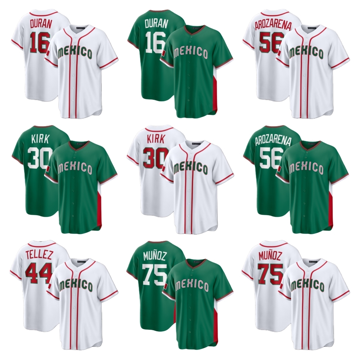 Jarren Duran Mexico Baseball Jersey Randy Arozarena World Alejandro Kirk Andres Munoz Taijuan Walker Taj Bradley Joey Ortiz Jonathan Aranda Classic Alek Thomas