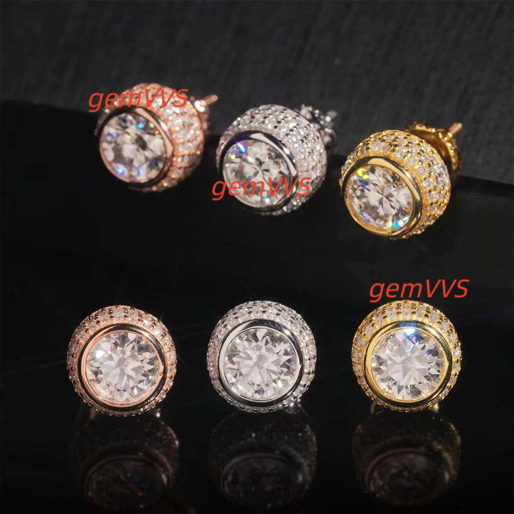 S925 Silver 6.0Mm Moissanite Earring Fashion Jewelry Wholesale Earrings