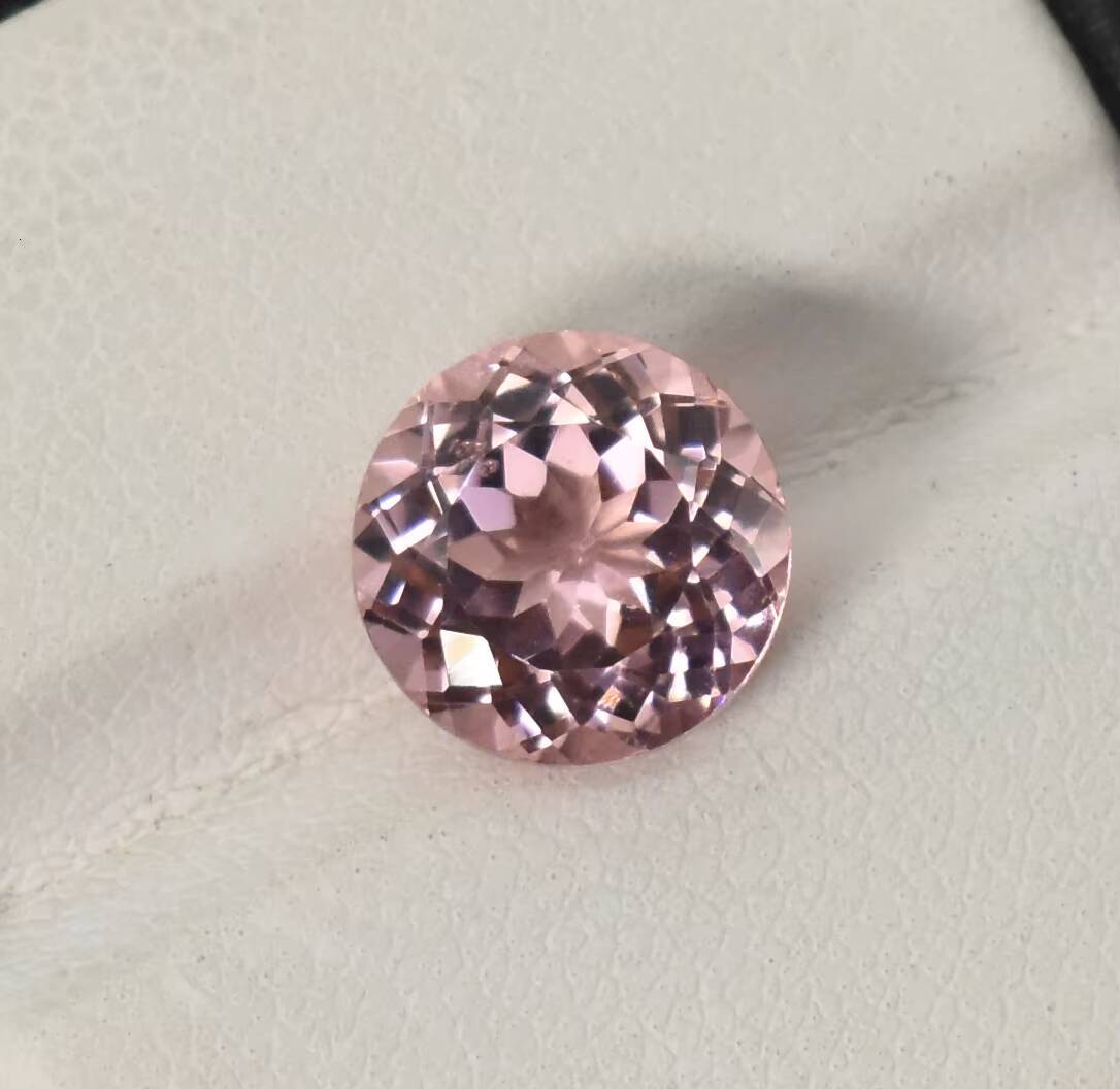 Pink Morganite Diamond Cut Gemstone 3 mm 4 mm 5 mm 6 mm Calibrated Lab Grown Morganite Corundum Loose Gemstone for Jewelry