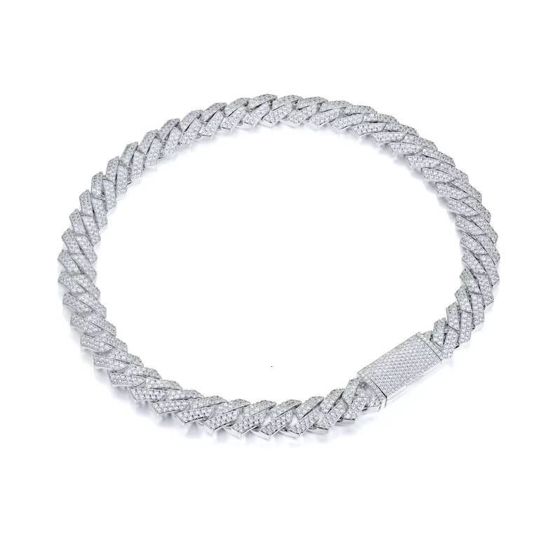 High Quality Iced Moissanite VVS1 Cuban Link Chain 925 Sterling Silver Plated Nickel-Free Lead-Free GIA Certified Hip Hop