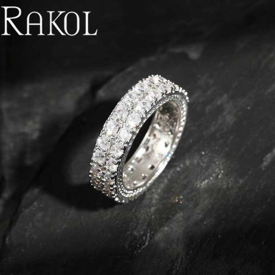 Lakol ZPR1602 Street Domineering Punk Hip-Hop Style Zircon Inlaid Couple Rings