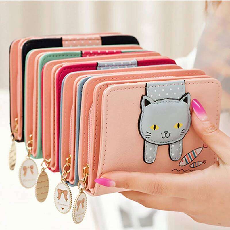 Wallest Purse Cute Anime Wallet Portable Small Luxury Wallets for Women Clutch Bag Carteras Para Mujer Coin Pocket Y260206