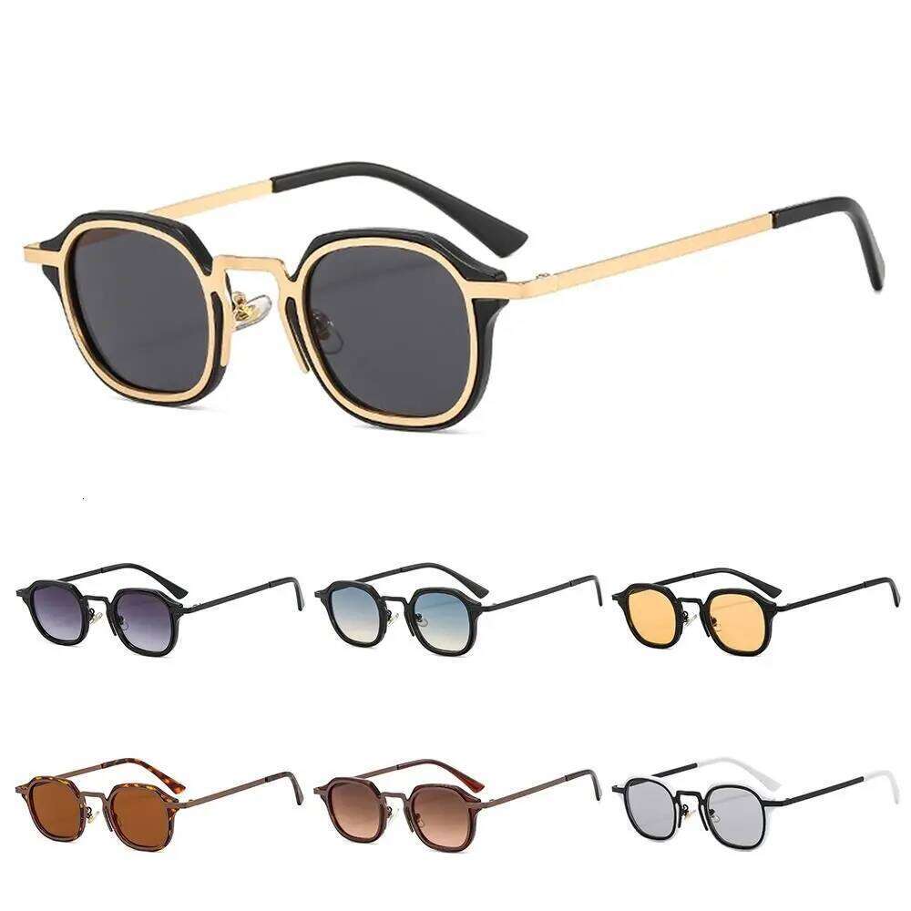 Metal Frame Small Square Sunglasses Retro Y2K UV400 Protection Driving Sun Glasses Punk Shades for Women & Men Y260207