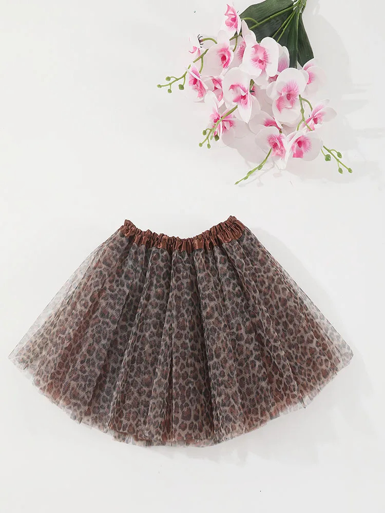 Leopard Tutu Skirt for Baby Girls Toddler Zoo Animal Cosplay Outfits Halloween Costume Kids Birthday Jungle Party Gift 260207