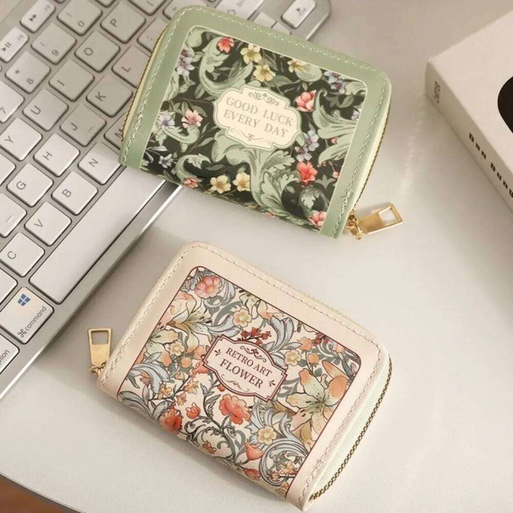 Creative 9/18 Slots Women Wallet Floral Large Capacity Gift Pouch Multipurpose PU Leather ID Card Case Y260206