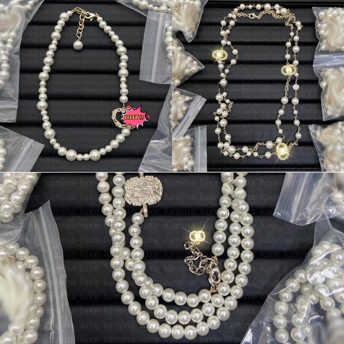 Hot Necklace designer for women with gift box cc pearls necklace brass material Fashion Pendant Necklaces Elegant luxury necklace Sweater Chain - Wedding Jewelry
