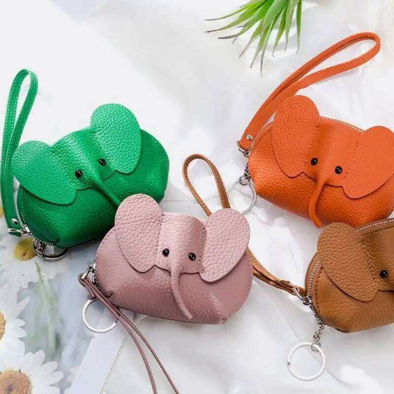 New Cute Small Wallet Cosplay Anime Pu Purse Elephant Japanese Backpack Pendant Creative Lipstick Zipper Card Bag Y260206