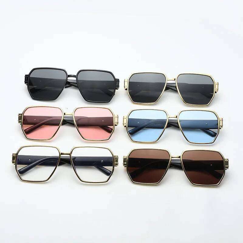 New Arrival Vintage Polygon Sunglasses Women Men Square Sun Glasses Big Eyewear Oculos De Sol for Male Female Special Shaped Y260207