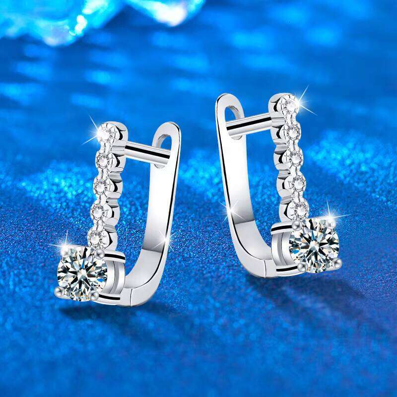 Xkz001 0.5 Carat Moissanite Earrings For Women 925 Sterling Silver Ear Stud Hoops Sparkling Diamond Earring Wedding Fine Jewelry