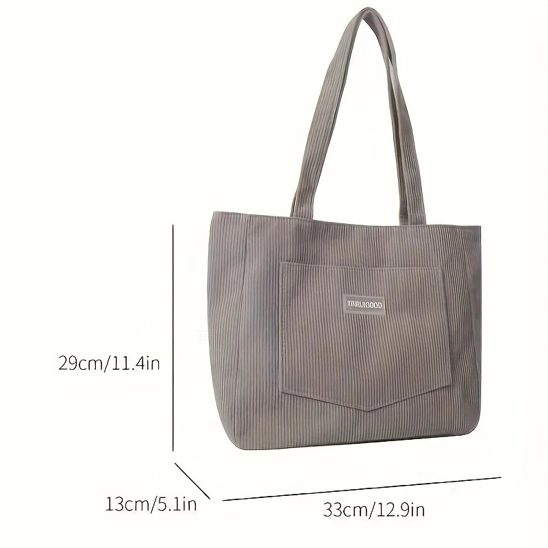 Womens Corduroy Shoulder Tote Bag Casual Large Capacity Fashion Handbag for Going Out Purses and Handbags er Bag260128
