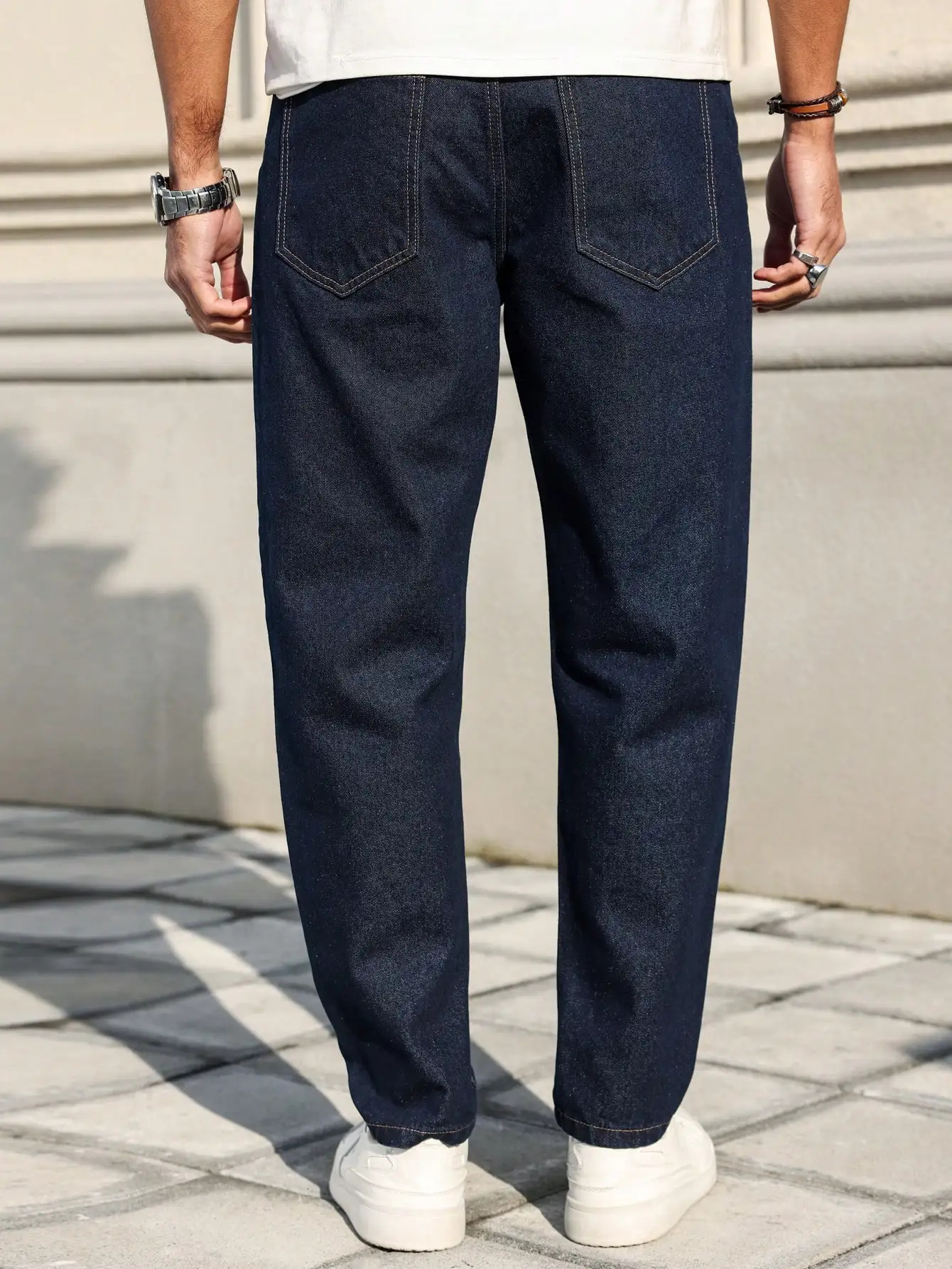Mens deep blue slimfit fivepocket denim trousers casual and stylish with a slim cut that accentuates long legs versatile 260127