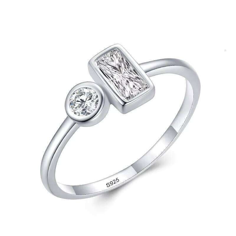 Wholesale Diamond 925 Sterling Silver Simple Zircon Luxury Wedding Ring For Women Engagement Anniversary Party