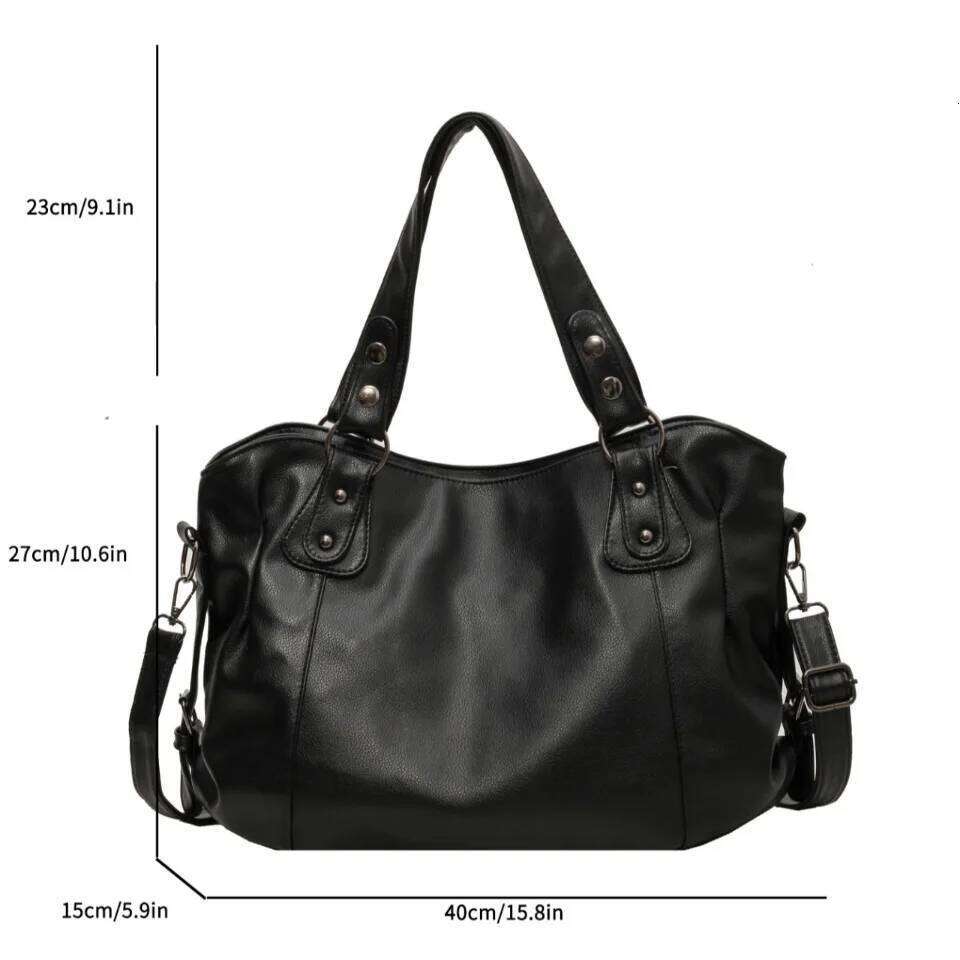 Female Hobo Handbag Large Capacity Shoulder Big Stylsih Casual Tote Bag Ladies A4 Soft Leather Crossbody Bags Business Sac C260207