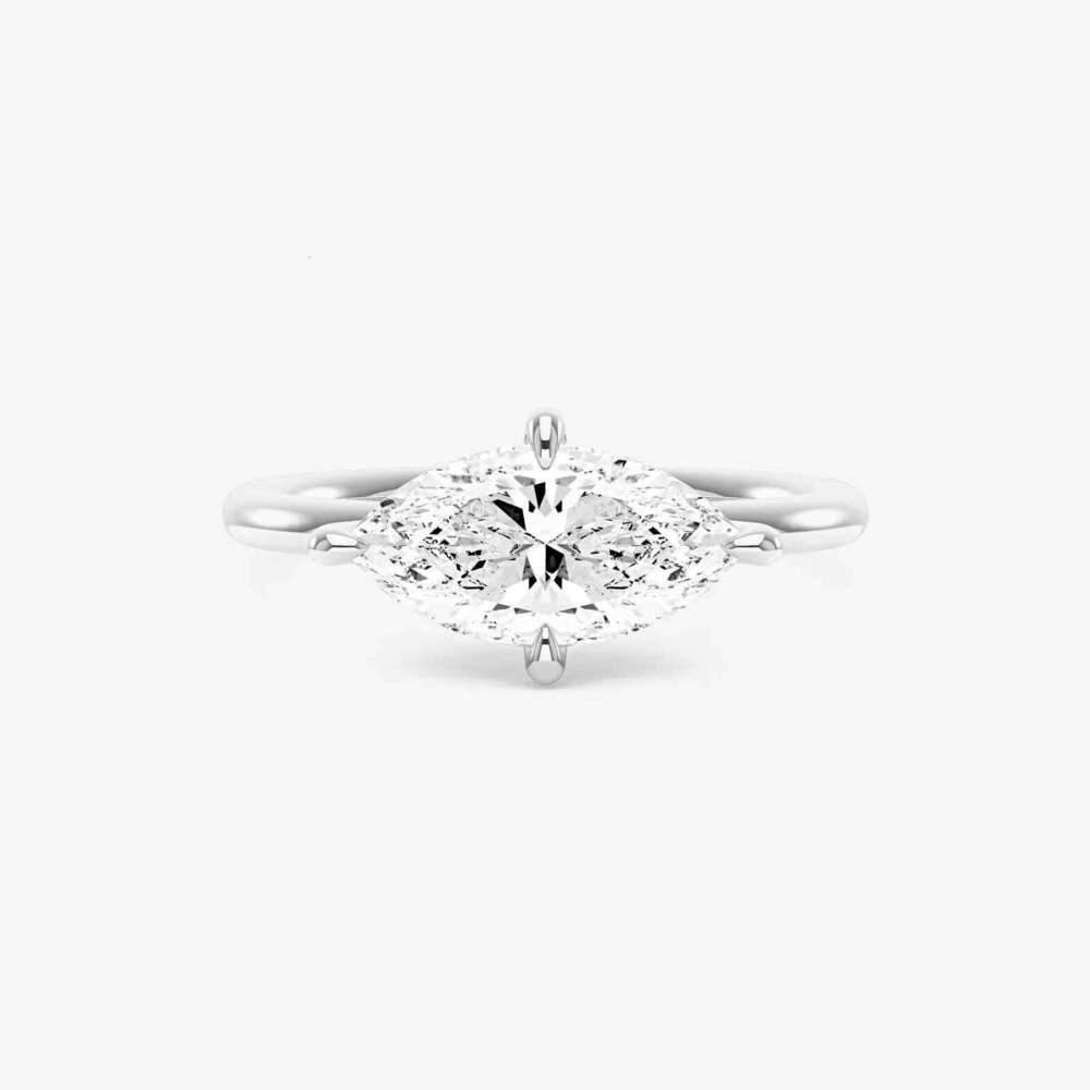 Solitaire 15*8.5Mm Marquise Cut Diamond CZ 925 Sterling Silver 14K 18K Gold Plated Ring Jewelry For Women
