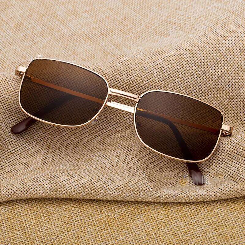 High-end men's gentleman square sunglasses for men black brown Y260207
