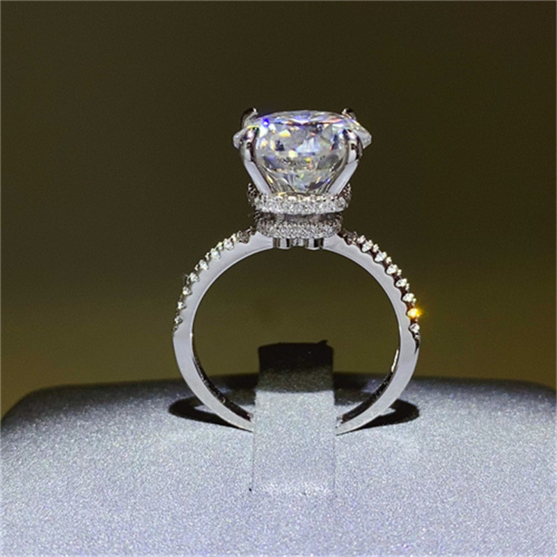 5CT D Color VVS Moissanite Wedding Rings Luxury Jewelry 100% 925 Sterling Silver Round Cut Eternity Gorgeous Party Gorgeous Women Engagement Crown Ban